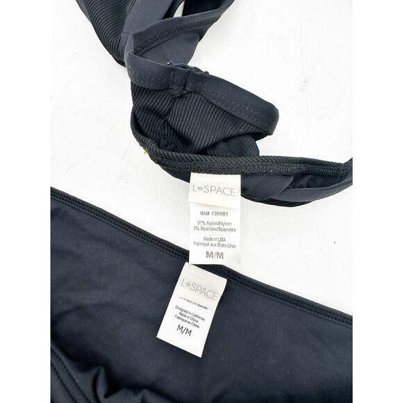 L Space Farrah Bikini Set Size M in Black - Picture 4 of 5